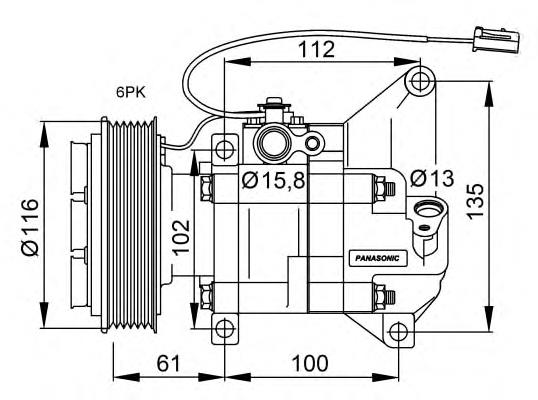 Compressor de aparelho de ar condicionado para Mazda 2 (DE)