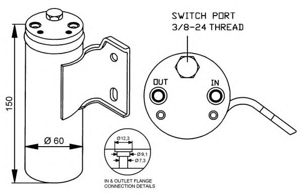 Tanque de recepção do secador de aparelho de ar condicionado para Mazda 323 (BA)