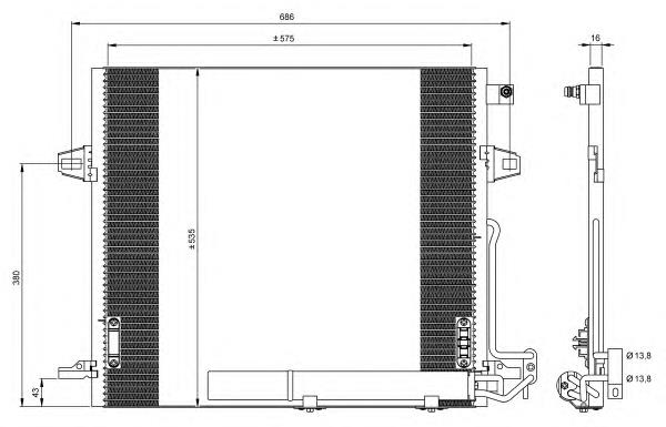 A164500005464 Mercedes radiador de aparelho de ar condicionado