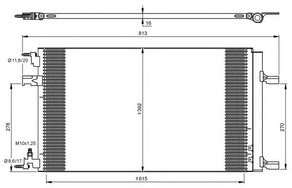 Radiador de aparelho de ar condicionado para Opel Zafira (P12)