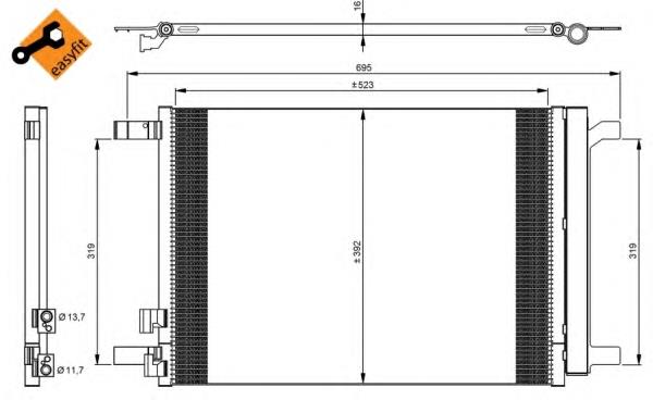 CD450921 Koyorad radiador de aparelho de ar condicionado