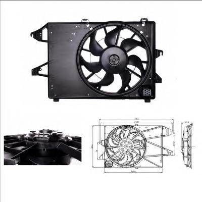 Ventilador elétrico de esfriamento montado (motor + roda de aletas) Ford Mondeo 3 BWY