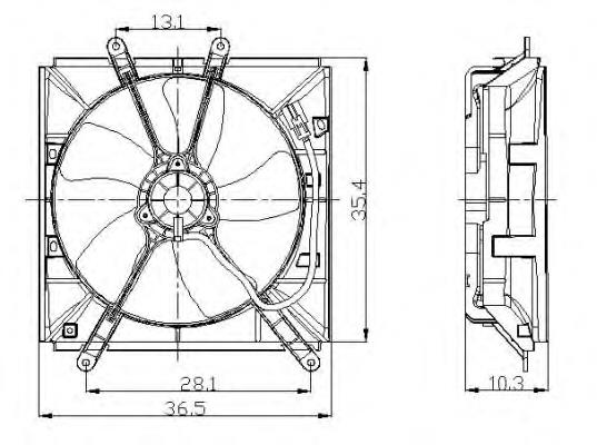 FP70W242 FPS difusor do radiador de esfriamento, montado com motor e roda de aletas