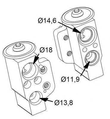 Válvula TRV de aparelho de ar condicionado para Volkswagen Golf 