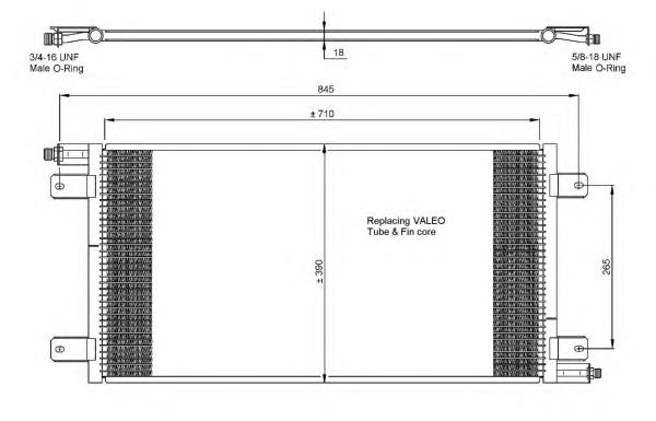 6.73001 Diesel Technic radiador de aparelho de ar condicionado