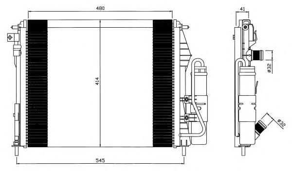 Radiador de esfriamento de motor para Renault Clio (LB0, LB1, LB2)
