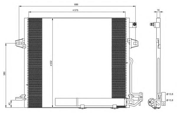 Radiador de aparelho de ar condicionado para Mercedes GL (X164)