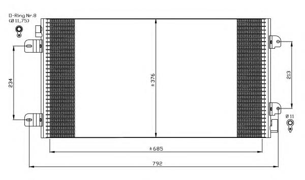 7800187 Kamoka radiador de aparelho de ar condicionado