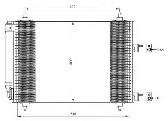 9638574080 Peugeot/Citroen radiador de aparelho de ar condicionado