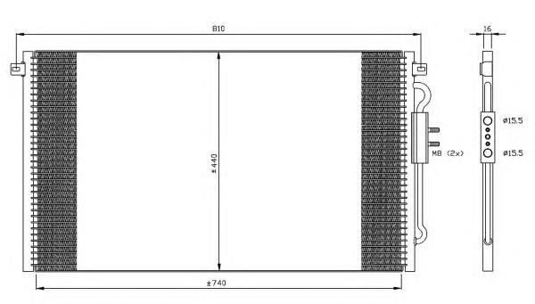 35448 NRF radiador de aparelho de ar condicionado