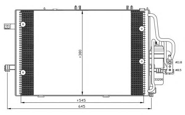 93177215 Opel radiador de aparelho de ar condicionado