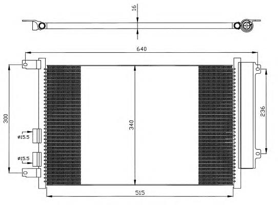 8FC351343501 HELLA radiador de aparelho de ar condicionado