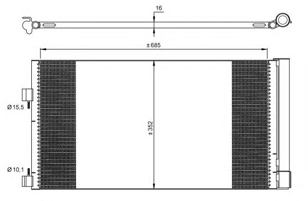 Radiador de aparelho de ar condicionado para Renault Laguna (KT0)