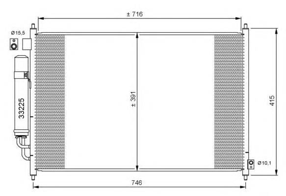 Radiador de aparelho de ar condicionado para Honda FR-V (BE)