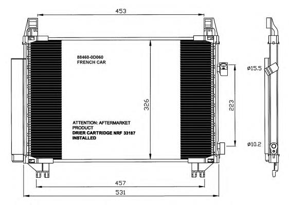 Radiador de aparelho de ar condicionado para Toyota Yaris (P13)