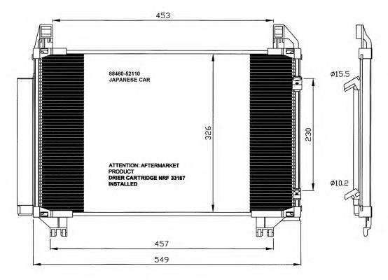 8846052110 Toyota radiador de aparelho de ar condicionado