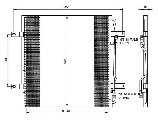 A9705000054 Mercedes radiador de aparelho de ar condicionado