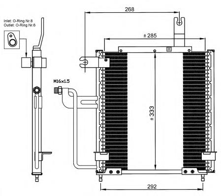 35744 NRF radiador de aparelho de ar condicionado