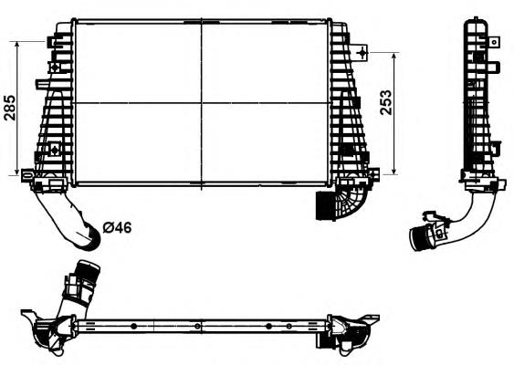 6302068 Opel radiador de intercooler