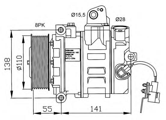 Compressor de aparelho de ar condicionado para Land Rover Discovery (LR3)