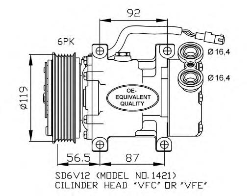 ACP138 TRW compressor de aparelho de ar condicionado