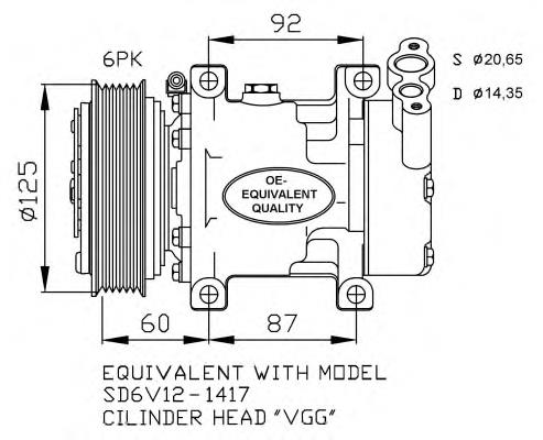 DCK1466 Diederichs compressor de aparelho de ar condicionado