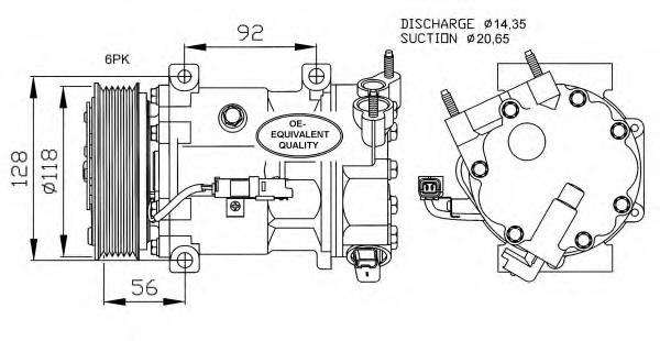648707 Peugeot/Citroen compressor de aparelho de ar condicionado