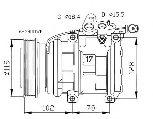 Compressor de aparelho de ar condicionado 32257 NRF