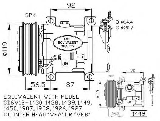 9684480480 Fiat/Alfa/Lancia compressor de aparelho de ar condicionado