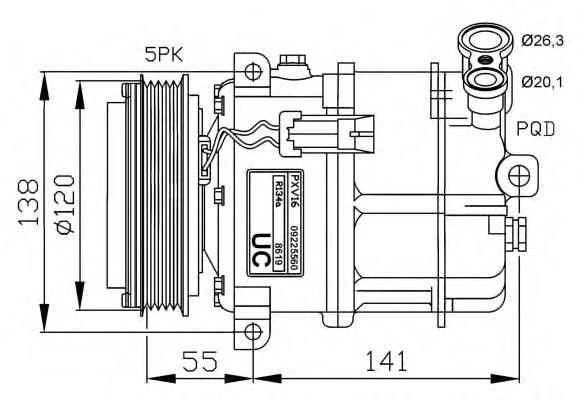 93176868 Opel compressor de aparelho de ar condicionado