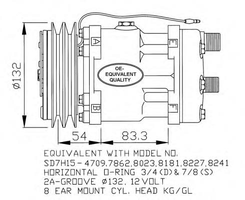 SD7H15-8023 Sanden compressor de aparelho de ar condicionado