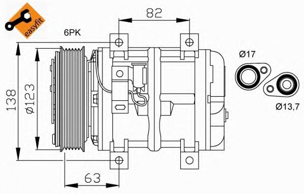 Compressor de aparelho de ar condicionado para Volvo S70 (LS, LT)