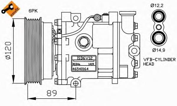 46540164 Fiat/Alfa/Lancia compressor de aparelho de ar condicionado