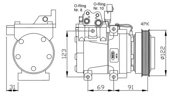 Compressor de aparelho de ar condicionado 32200 NRF