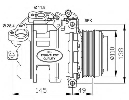 ACP860 TRW compressor de aparelho de ar condicionado