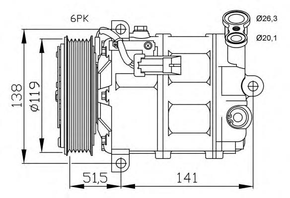 6524KS-1 Polcar compressor de aparelho de ar condicionado