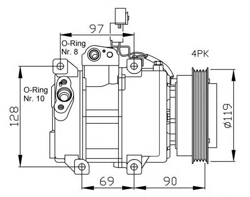 32441 NRF compressor de aparelho de ar condicionado