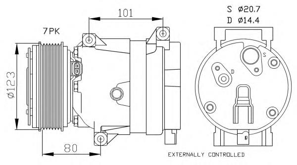 7711368037 Renault (RVI) compressor de aparelho de ar condicionado