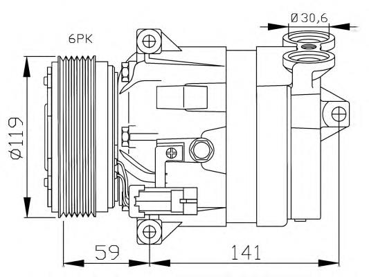 Compressor de aparelho de ar condicionado 32418 NRF