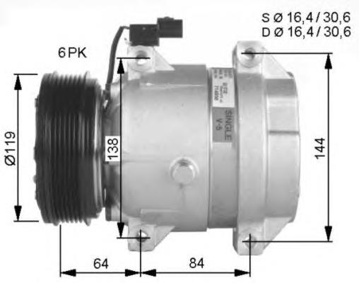 Compressor de aparelho de ar condicionado 32483 NRF