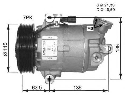 7711368525 Renault (RVI) compressor de aparelho de ar condicionado