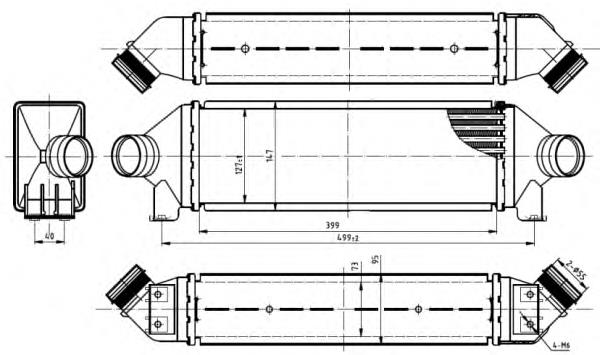 Radiador de intercooler para Ford Transit (V184/5)