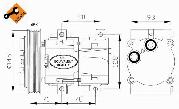 96FW19D629AC Ford compressor de aparelho de ar condicionado