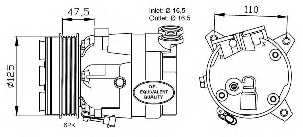 32025 NRF compressor de aparelho de ar condicionado