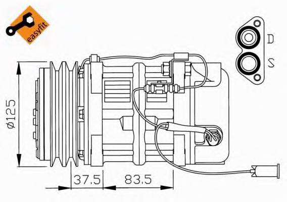 Compressor de aparelho de ar condicionado para Volvo 940 (945)