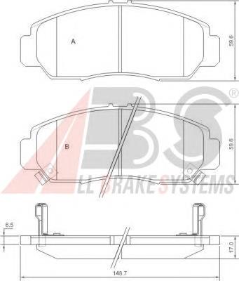 Тормозные колодки ABS 37312