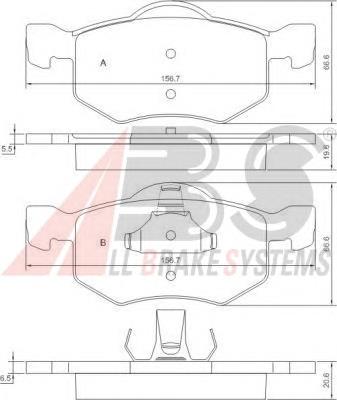 Передние тормозные колодки 37255 ABS