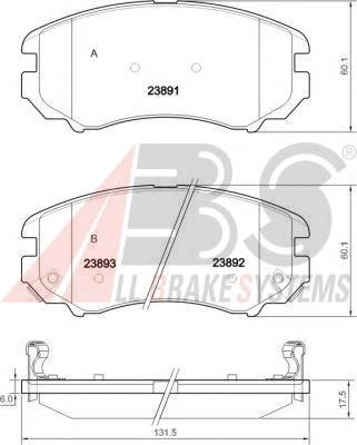 Тормозные колодки ABS 37423
