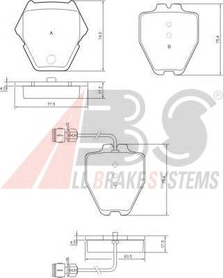 Тормозные колодки ABS 37162