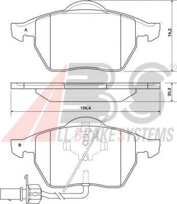 Передние тормозные колодки 37156 ABS